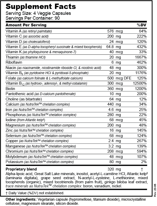 Daily Essential Nutrients - Clinical Strength Micronutrients With Added ...